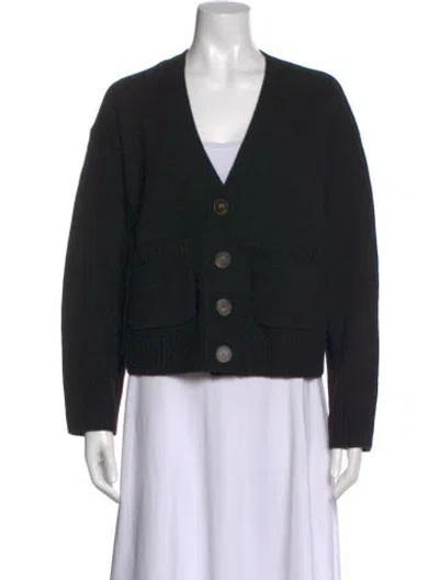 Pre-owned Sézane Wool V-neck Sweater W/ Tags In Black