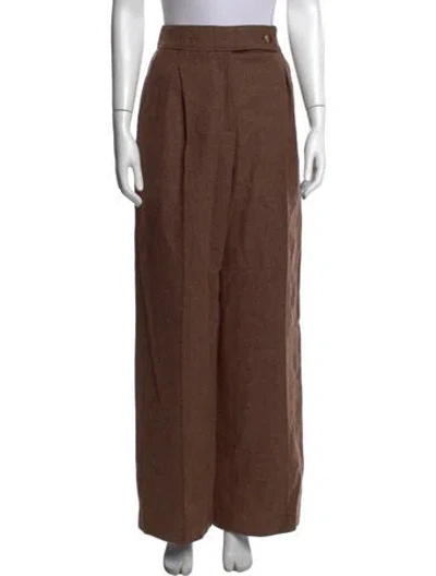 Pre-owned Sézane Wool Wide Leg Pants In Brown