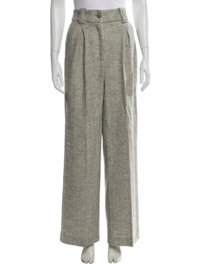 Pre-owned Sézane Wool Wide Leg Pants In Green