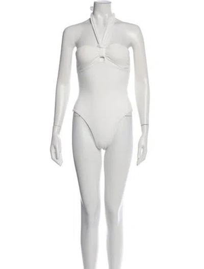 Pre-owned Sézane X Yse Keyhole Accent One-piece W/ Tags In White