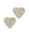 Sf Fine 14k Diamond Heart Studs