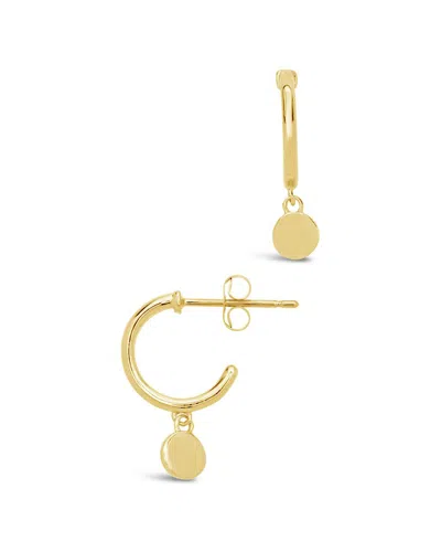 Sf Fine 14k Disk Charm Micro Hoops