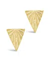 Sf Fine 14k Textured Triangle Studs