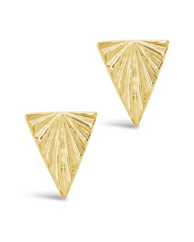 Sf Fine 14k Textured Triangle Studs