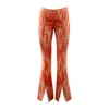 Sāfaråh Women's Yellow / Orange Ikat Peach Fuzz Set Flare Pants In Yellow/orange