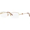 Sferoflex 51mm Square Optical Glasses In Gold