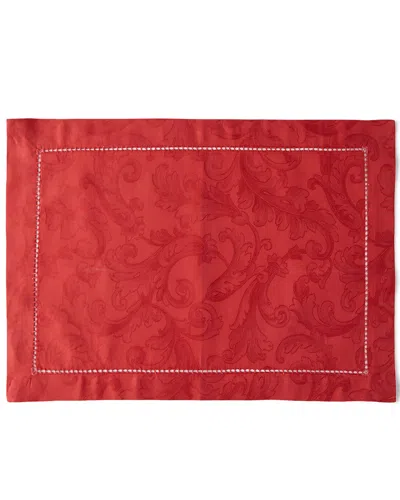 Sferra Acanthus Jacquard Placemats, Set Of 4 In Garnet