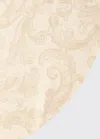 Sferra Acanthus Jacquard Round Tablecloth, 90"dia In Parchment