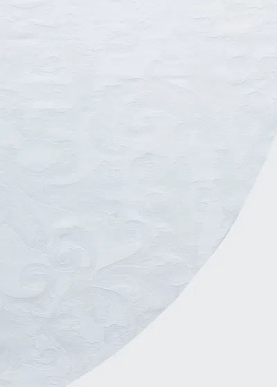 Sferra Acanthus Jacquard Round Tablecloth, 90"dia In White