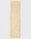 Sferra Acanthus Jacquard Table Runner, 15" X 108" In Parchment