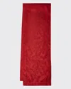 Sferra Acanthus Jacquard Table Runner, 15" X 72" In Garnet