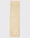 Sferra Acanthus Jacquard Table Runner, 15" X 72" In Parchment