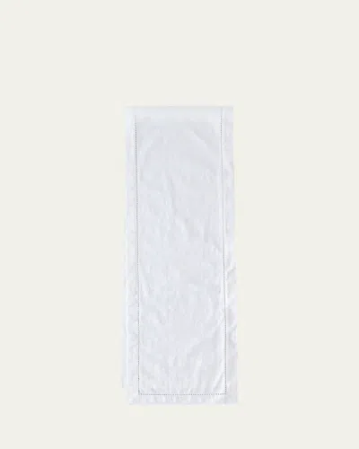 Sferra Acanthus Jacquard Table Runner, 15" X 90" In White