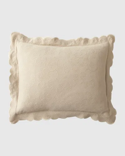 Sferra Alice European Floral Matelasse Sham In Brown