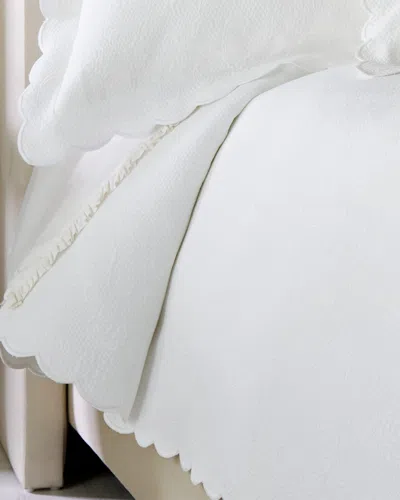 Sferra Alice Full/queen Floral Matelasse Coverlet In White