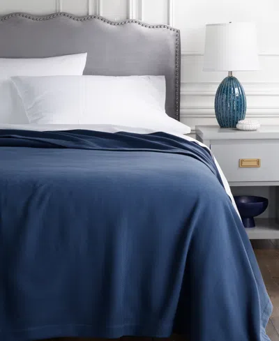 Sferra Allegra Classic Twill Cotton Blanket, Twin In Navy