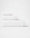 Sferra Aura Nuova Cotton Terry Bath Sheet In White/pink