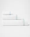 Sferra Aura Nuova Combed Cotton Bath Towel In White/aqua