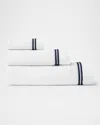 Sferra Aura Nuova Combed Cotton Bath Towel In White/navy