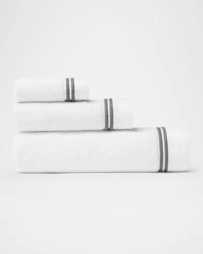 Sferra Aura Nuova Bath Towel In White/charcoal