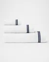Sferra Aura Nuova Combed Cotton Hand Towel In White/navy