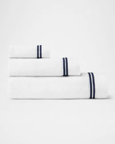 Sferra Aura Nuova Combed Cotton Hand Towel In White/navy