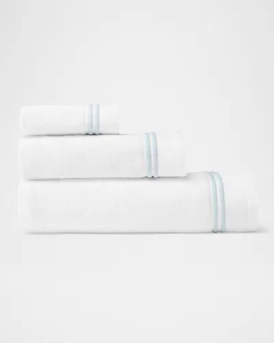 Sferra Aura Nuova Washcloth In White/aqua