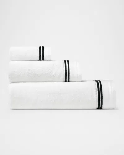 Sferra Aura Nuova Washcloth In White/black