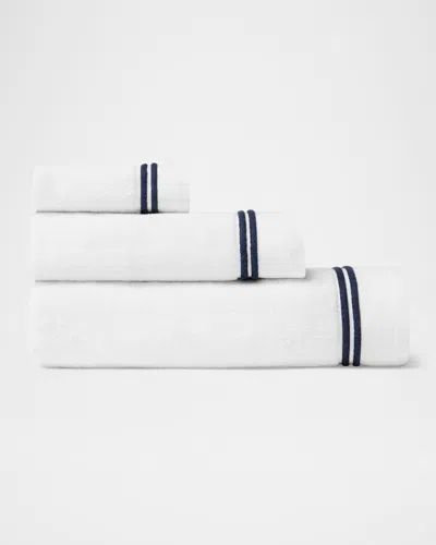 Sferra Aura Nuova Wash Cloth In White/navy