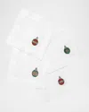 Sferra Bagattelle Cocktail Napkins, Set Of 4 In White/multi