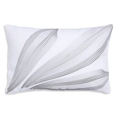 Sferra Biloba Decorative Pillow, 12 X 18 - Exclusive In White/silver