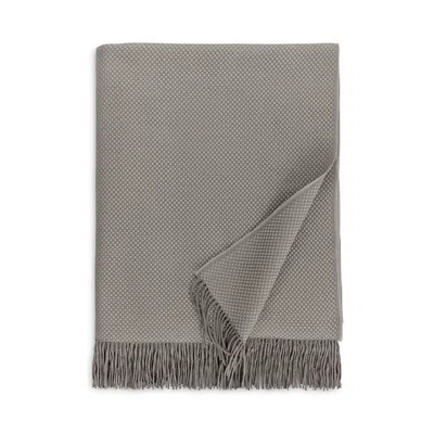 Sferra Bristol Basketweave Cotton & Alpaca Throw In Gray