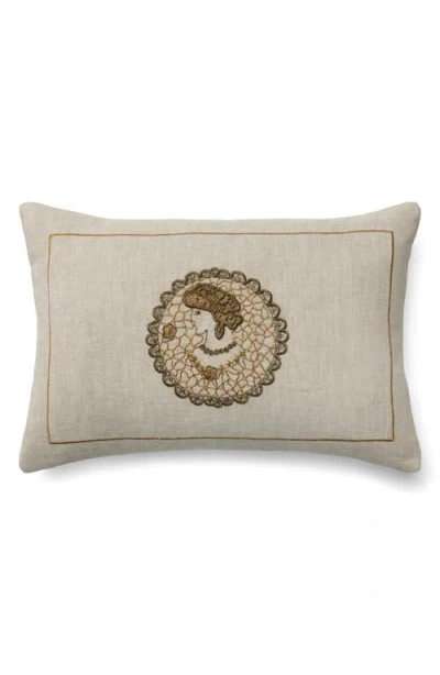 Sferra Cameo Accent Pillow In Natural/gold