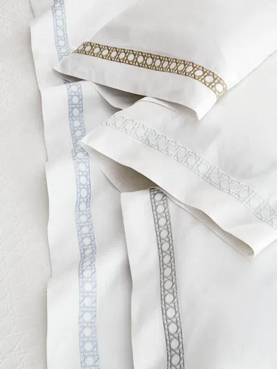 Sferra Cane 2-piece Embroidered Cotton-sateen Pillowcase Set In Multi