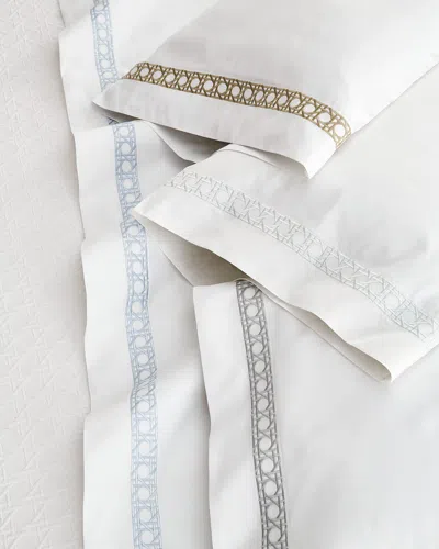 Sferra Cane Ii Embroidered King Pillowcase Pair In White