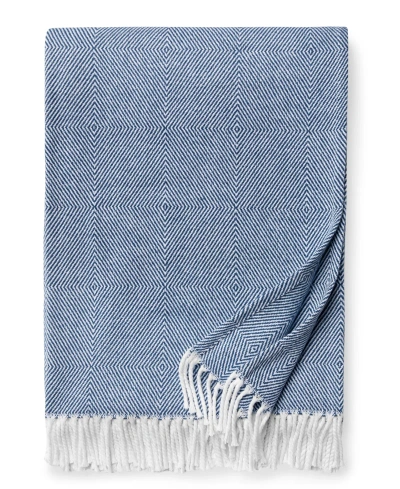 Sferra Capriana Brushed Cotton Throw, 51" X 71" In Navy