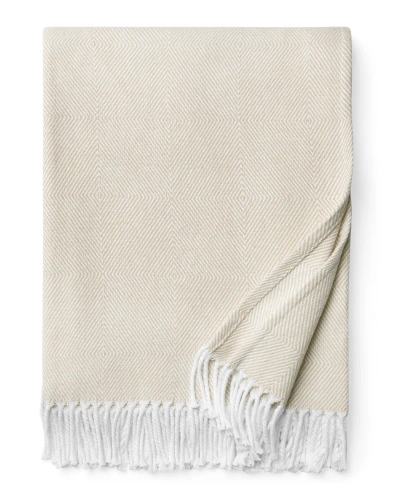 Sferra Capriana Brushed Cotton Throw, 51" X 71" In Sand