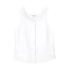 Sferra Caricia Buttoned Tank Top In Ivory/ivory