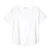 Sferra Caricia Short Sleeve Top In Ivory/ivory