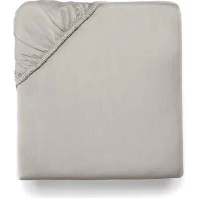 Sferra Carlotta Sateen Fitted Sheet In Grey