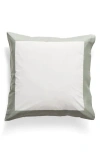 Sferra Casida Euro Sham In White/seagreen