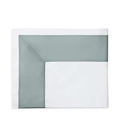 Sferra Casida Flat Sheet, Twin In White/seagreen