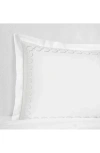 Sferra Catena Cotton Percale Boudoir Pillow Sham In White/ Lunar