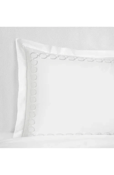 Sferra Catena Cotton Percale Boudoir Pillow Sham In White/ Lunar