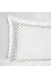 Sferra Catena Cotton Percale Boudoir Pillow Sham In White/ Sand