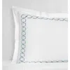 Sferra Catena Cotton Percale Euro Pillow Sham In White/ Sea