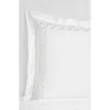 Sferra Catena Cotton Percale Euro Pillow Sham In White/lunar