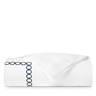 Sferra Catena Duvet Cover, King In White/navy