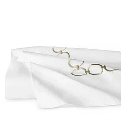 Sferra Catena Flat Sheet, King In White/willow