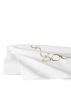 Sferra Catena Flat Sheet In White/ Willow